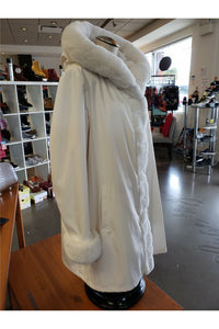 Niki Jones Reversible Coat - Style K4129RI-164, side, ivory nylon