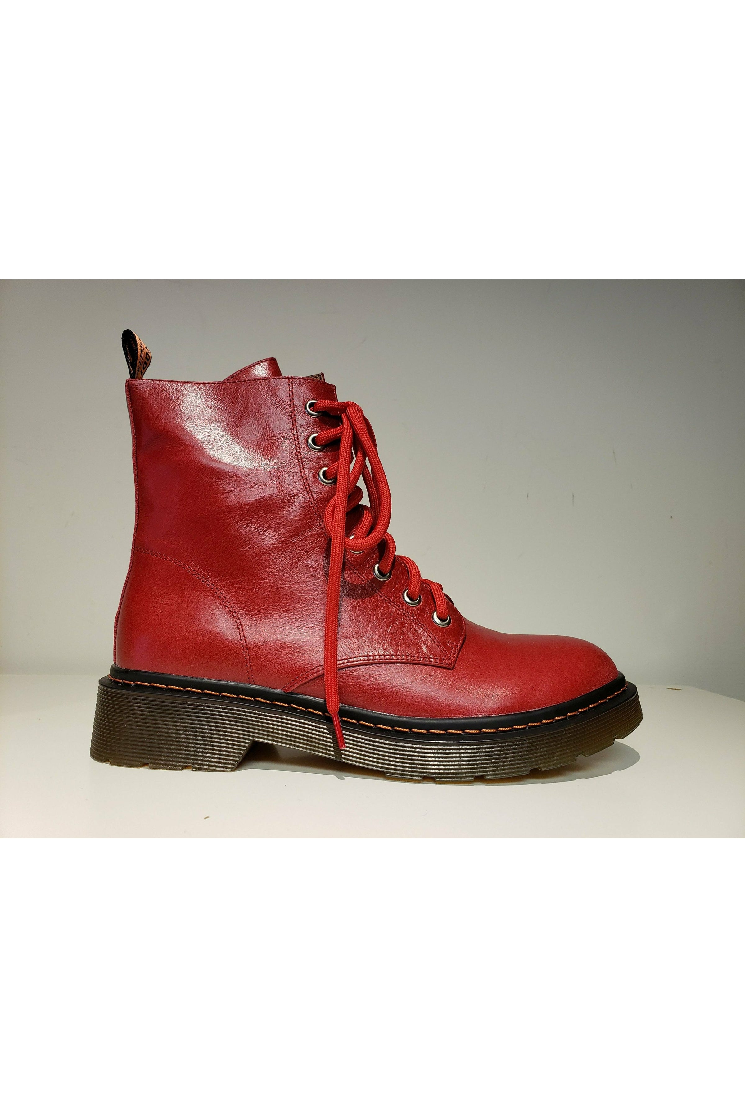 Tamara London Devon Laced Boot, outside, red