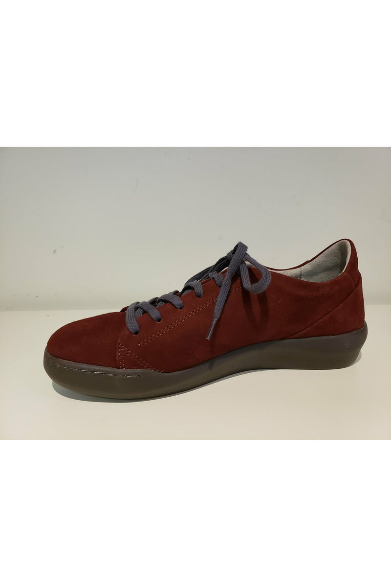 Softinos Bauk Lace-Up Flat Sneakers, inside, dark red