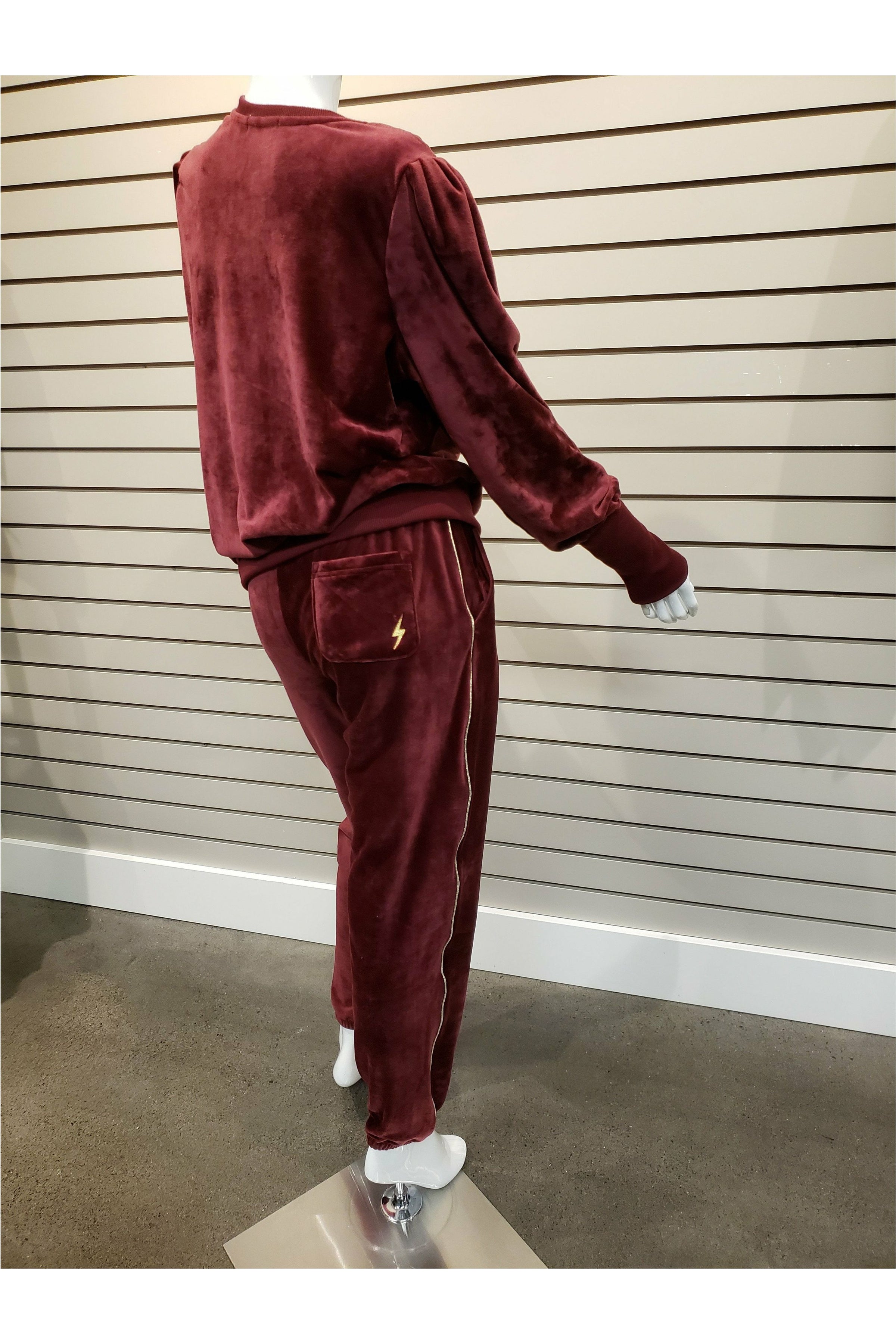 PJ Savage Retro Velour Joggers - Style RAVVP, back2