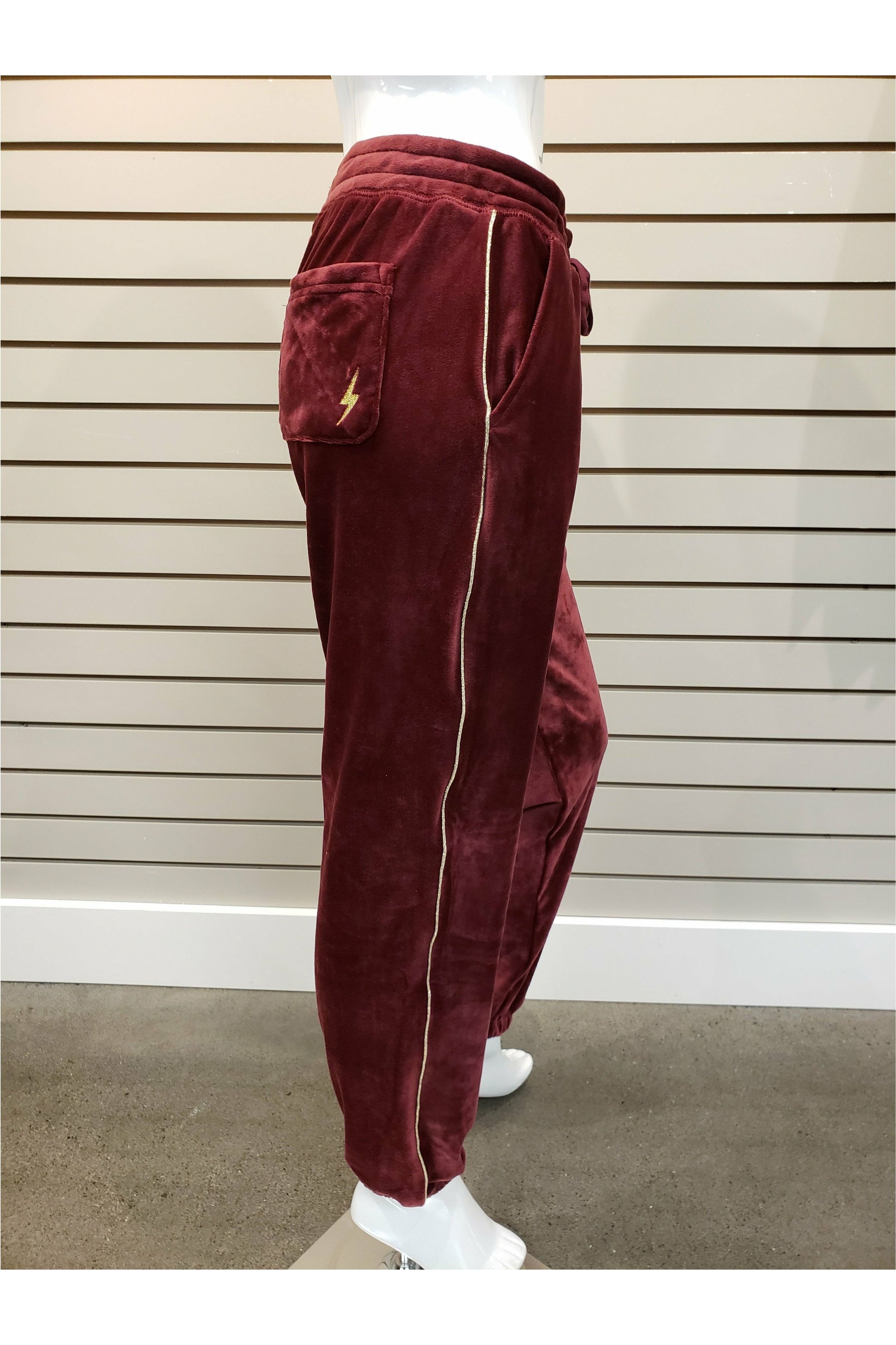 PJ Savage Retro Velour Joggers - Style RAVVP, side