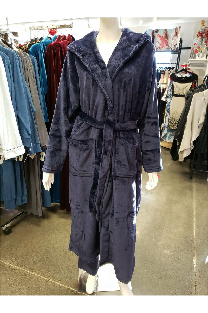 Patricia 48" Hooded Robe - Style 825-C, front, blue