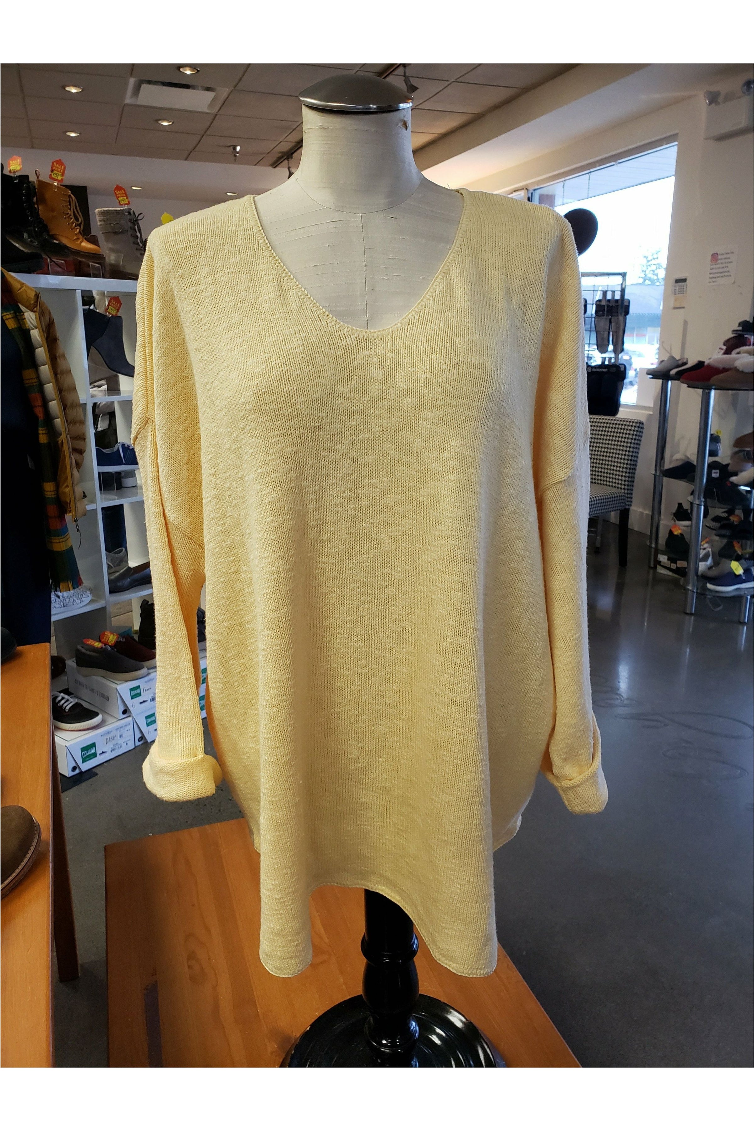 Avalin V-Neck Tunic Sweater - Style N9079, front, butter