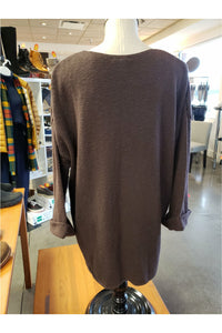Avalin V-Neck Tunic Sweater - Style N9079, back, espresso