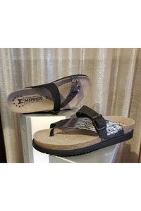 Mephisto Flat Toe Post Sandal - Style Helen Mix, zebra pair