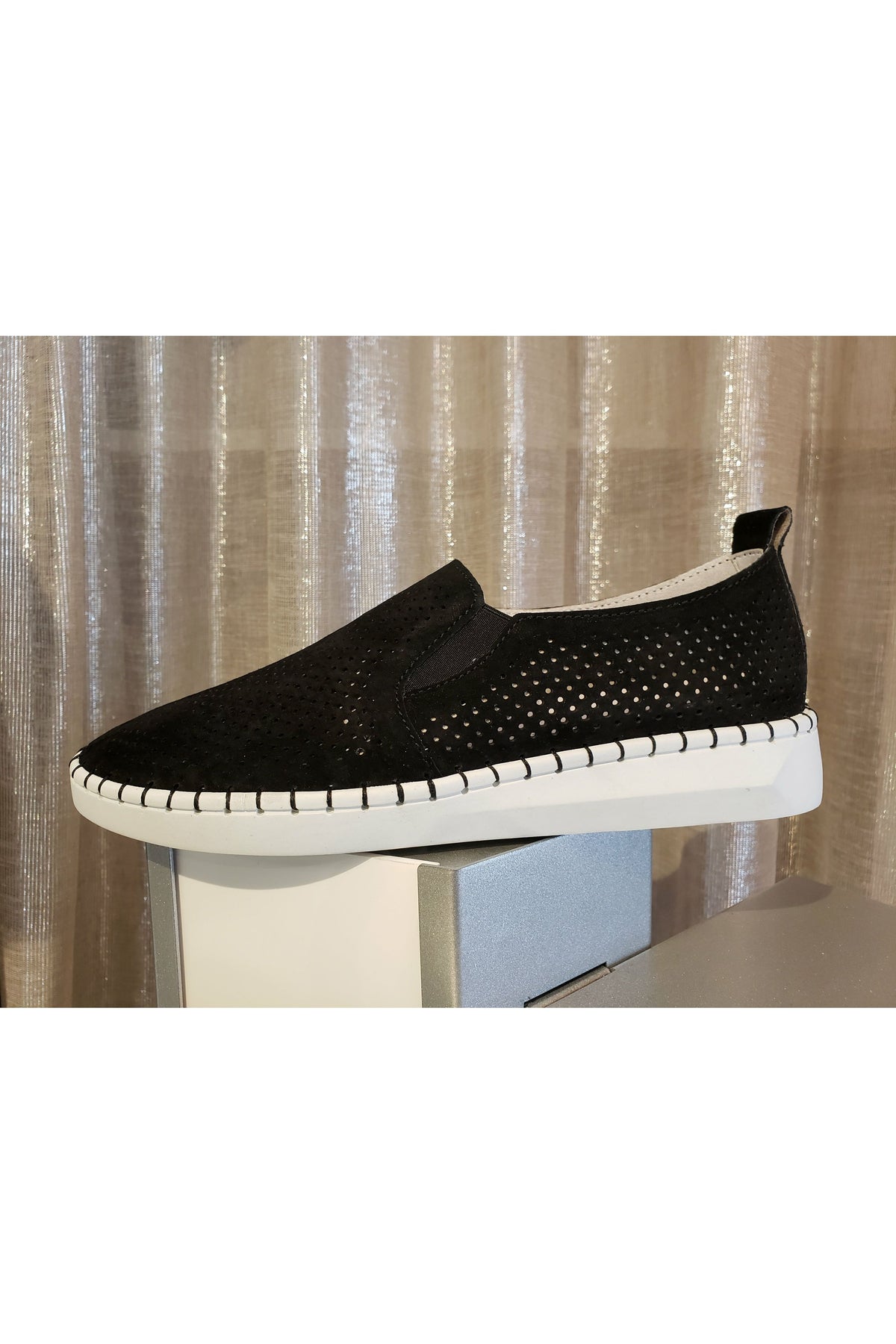 Bernie Mev Slip-On Fashion Sneaker - Style TW98, outside, black