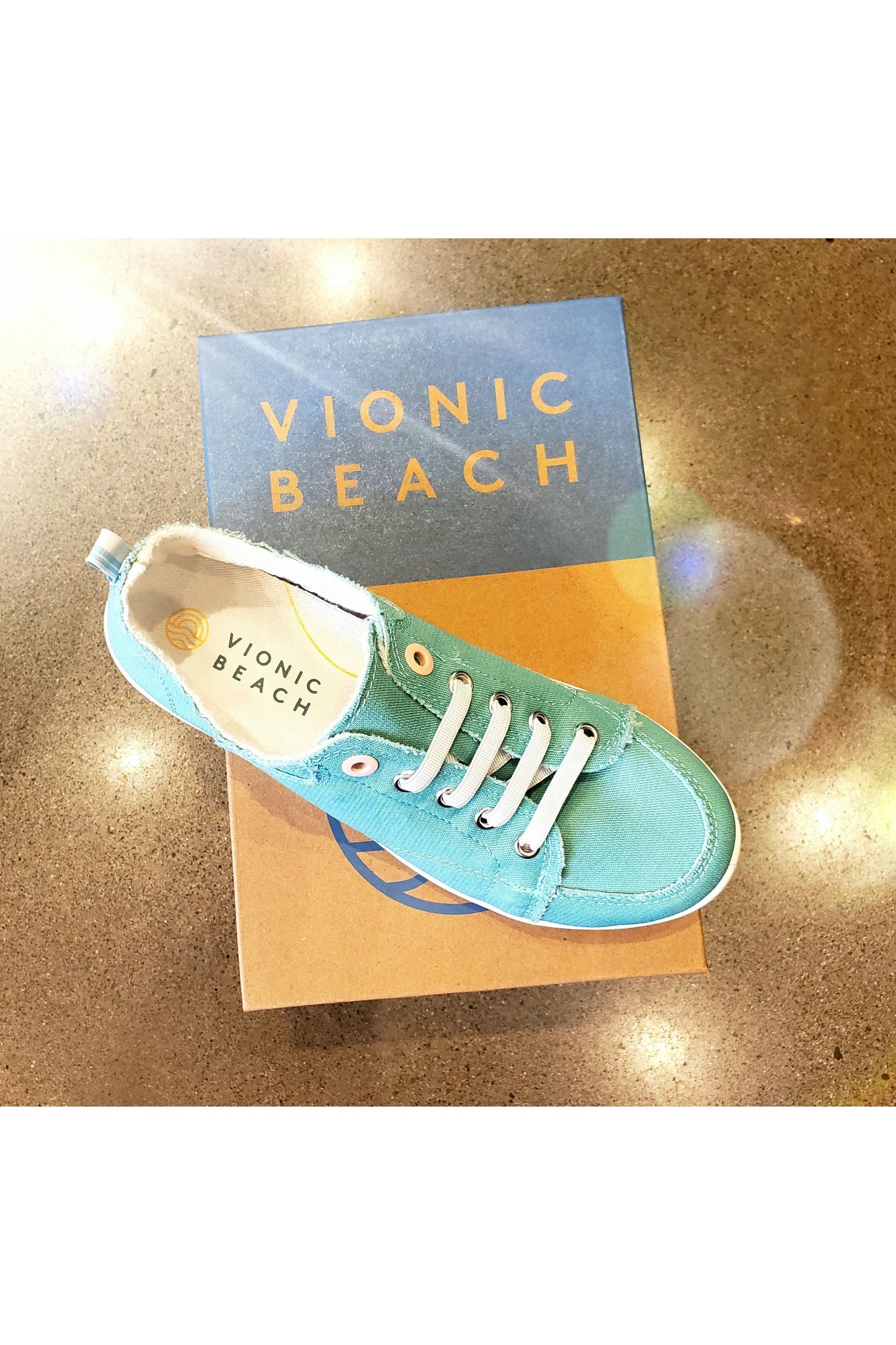 Vionic Venice Canvas Sneakers - Style Pismo CNVS, top, wasabi