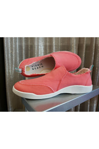 Vionic Canvas Slip On Shoes - Style Malibu, sea coral, pair2
