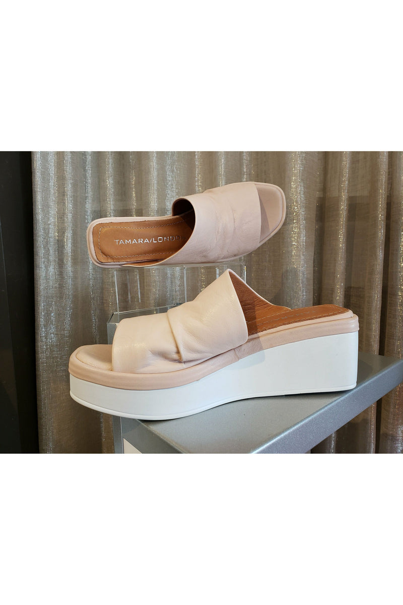 Tamara London Wedge Mule Sandal - Style Soonas, pair2, powder