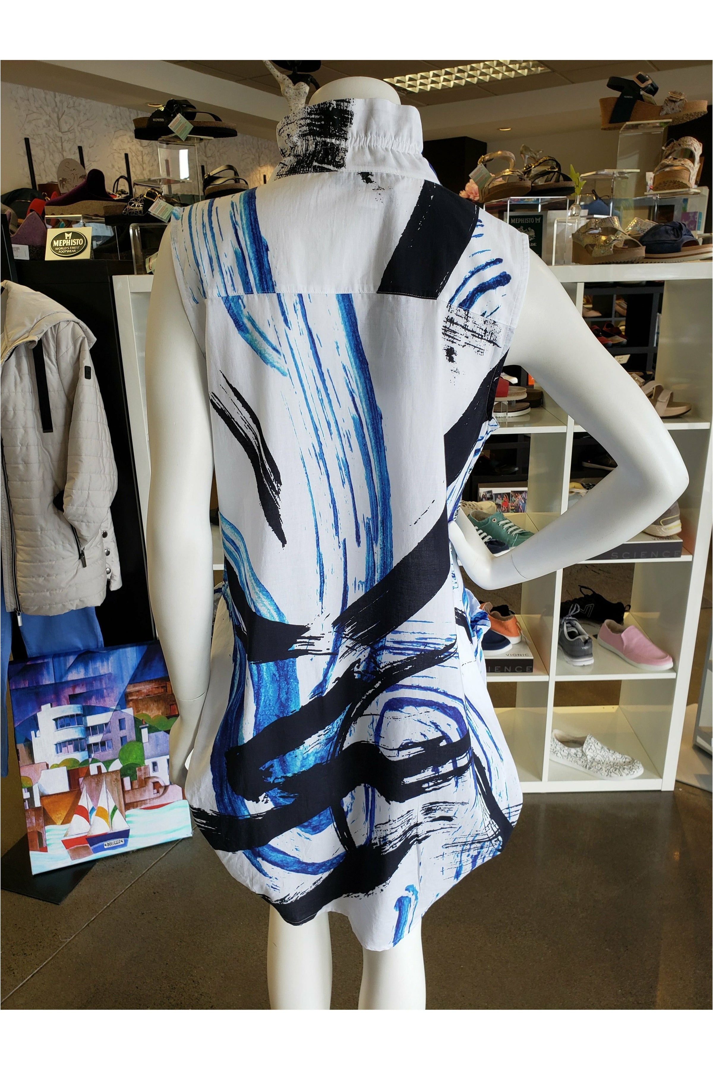 Ever Sassy Blue Mood Sleeveless Dress - Style 62251, back