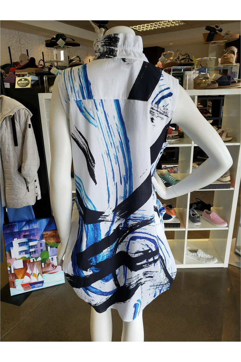 Ever Sassy Blue Mood Sleeveless Dress - Style 62251, back