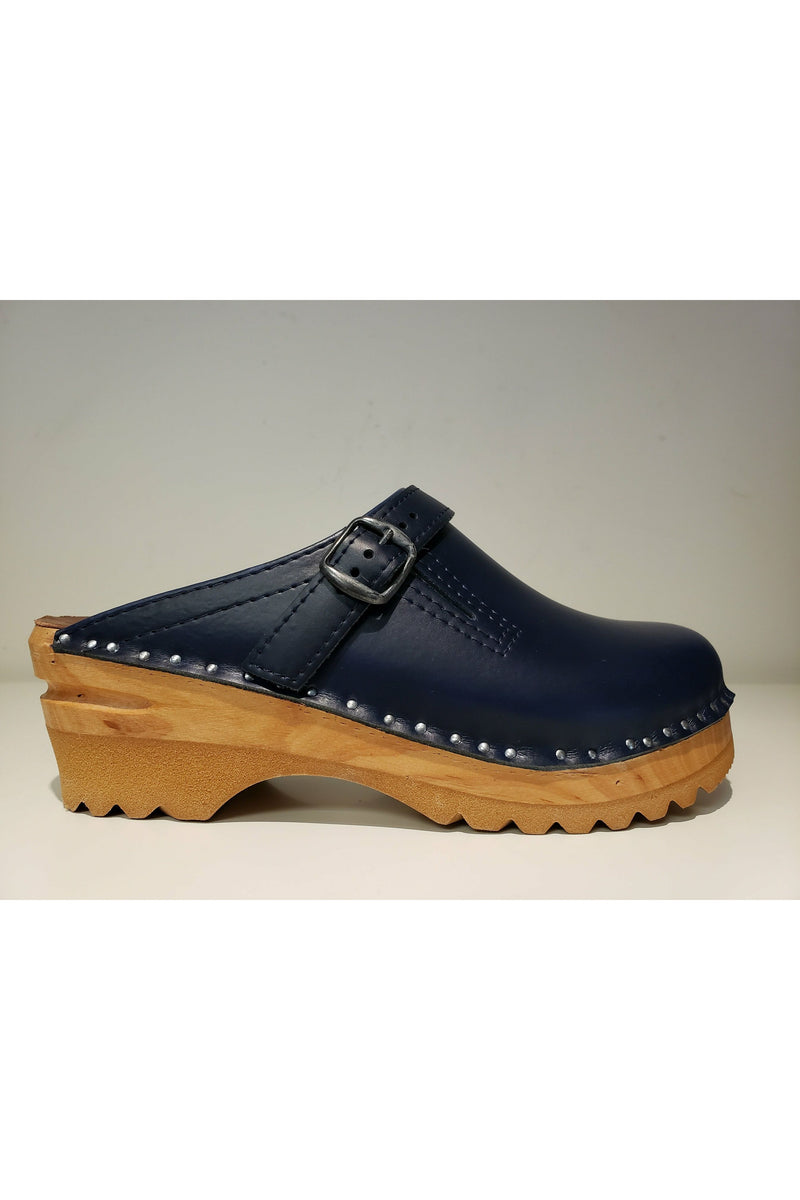 Troentorp Raphael Clog with Adjustable Strap, outside, dark blue