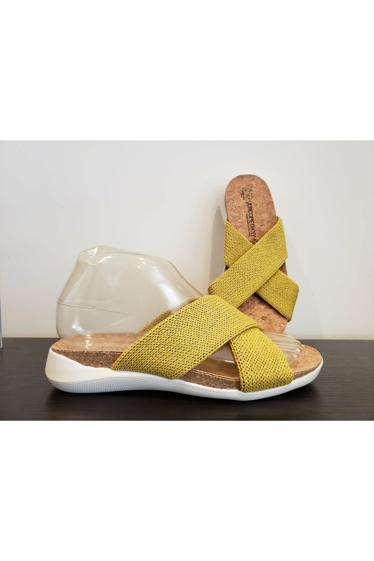 Arcopedico Flat Sandal - Style Pantanal, pair, mustard-yellow