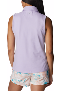 Columbia Sun Drifter Sleeveless Polo Top - Style 2035421, back, soft violet