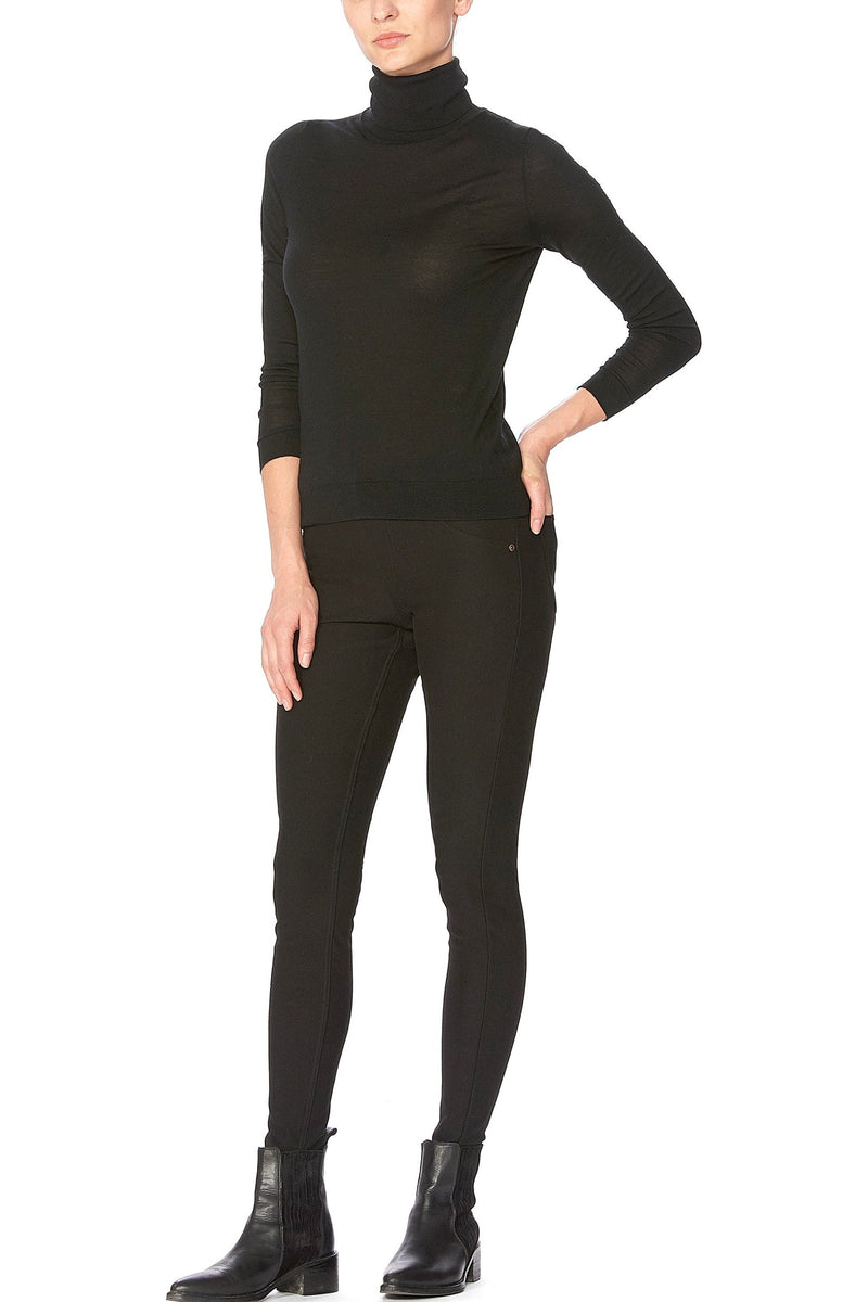 HUE Fleece-Lined Denim Leggings - Style 21254, front3, black