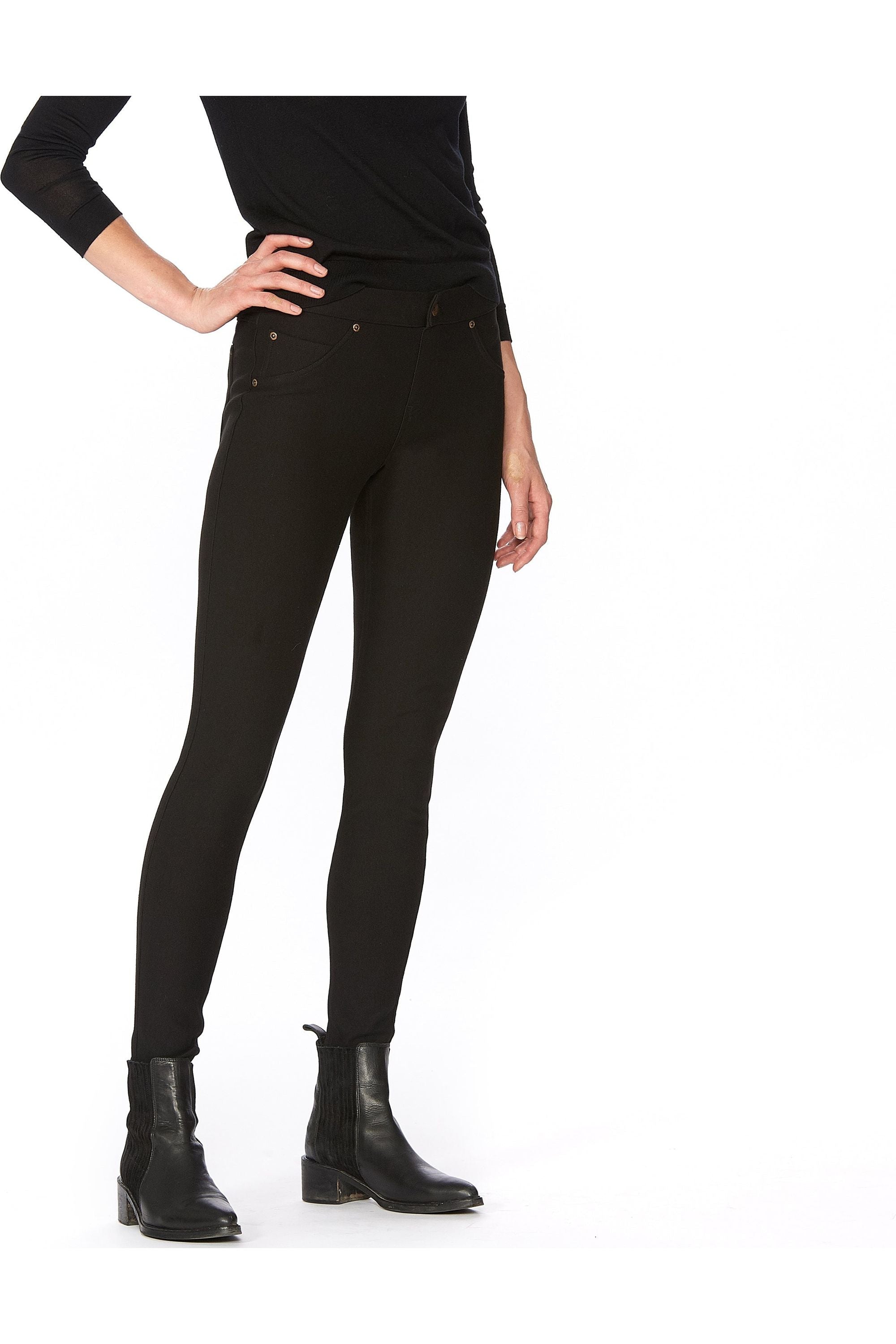 HUE, Pants & Jumpsuits, Hue Essential Denim Leggings Stretchy Denim  Jeggings Medium M Black