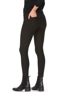 HUE Fleece-Lined Denim Leggings - Style 21254, back, black