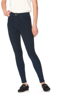 HUE Fleece-Lined Denim Leggings - Style 21254, front, ink