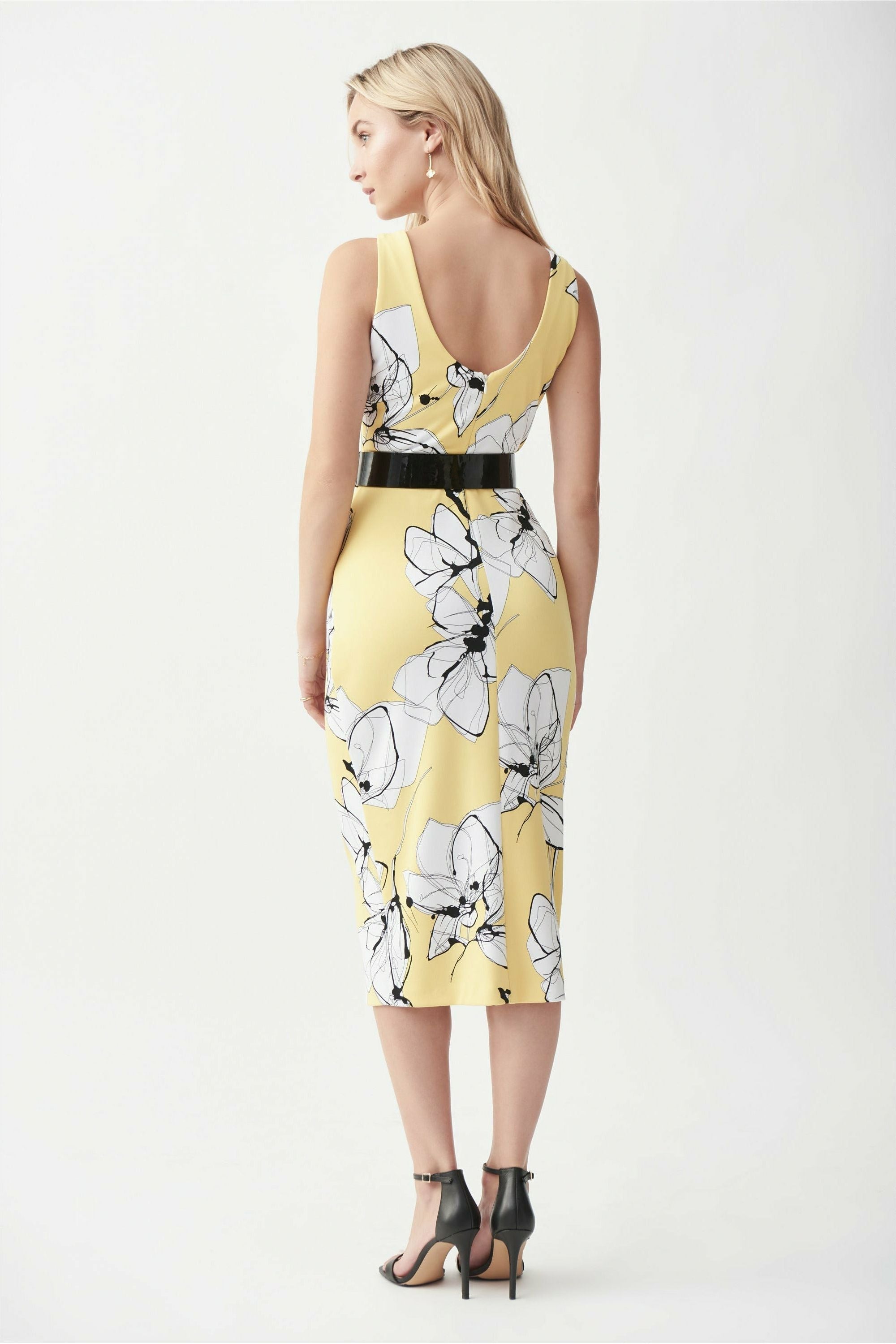 Joseph Ribkoff Sleeveless Dress with Belt - Style 221055, back