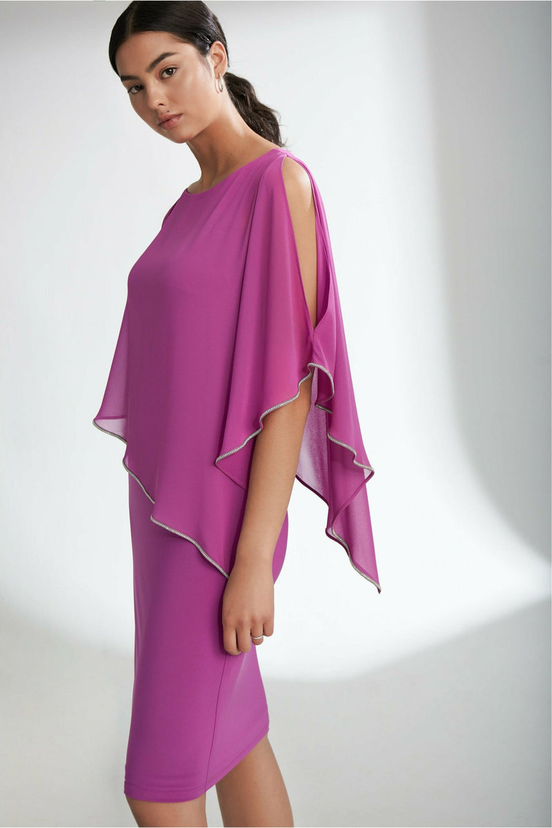 Joseph Ribkoff Layered Dress - Style 221062, side, sparkling grape