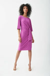 Joseph Ribkoff Draped Front Dress - Style 221103, front, sparkling grape