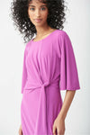 Joseph Ribkoff Draped Front Dress - Style 221103, front2, sparkling grape