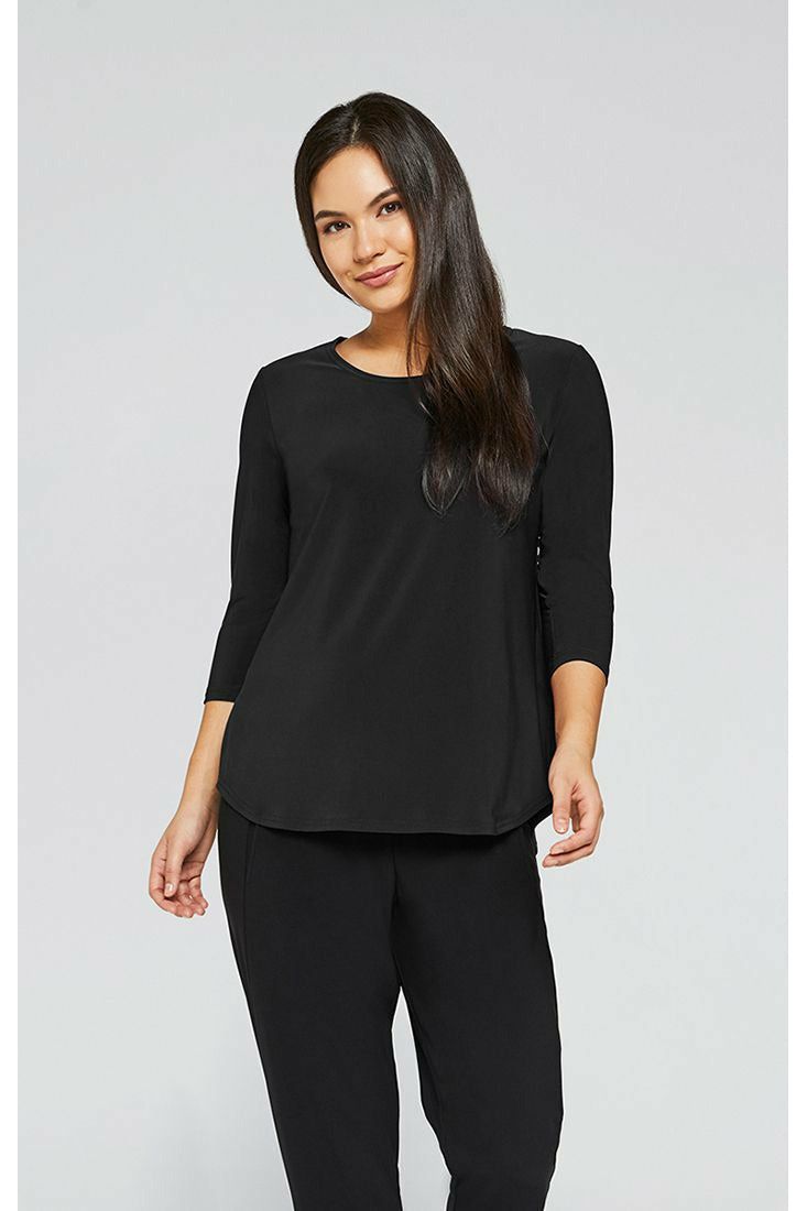 Sympli Go To Classic Relax 3/4 Sleeve T - Style 22110R-2, front, black