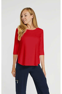 Sympli Go To Classic Relax 3/4 Sleeve T - Style 22110R-2, poppy