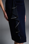 Joseph Ribkoff Ruffle Detail Dress - Style 223735, ruffle, midnight blue