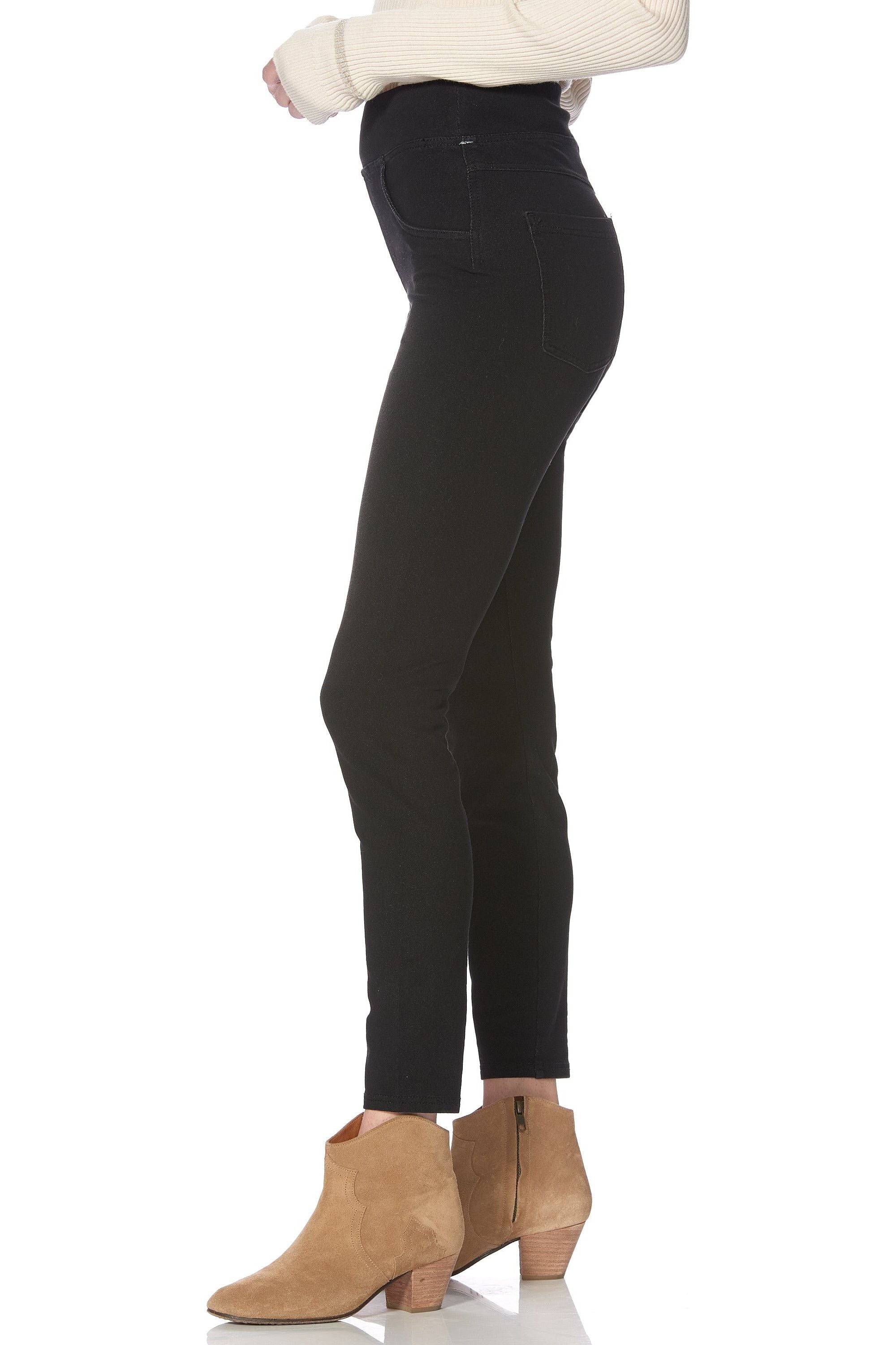HUE Women's High Rise Suede Straight Legging, Black, Large : :  Clothing, Shoes & Accessories