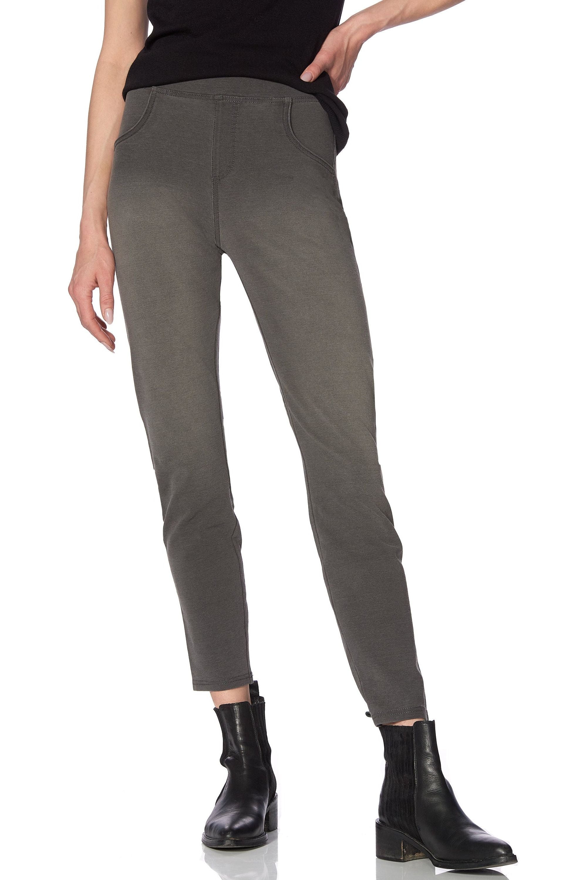 HYPE GREY WITH DETAIL SEAMS WOMEN'S FITTED LEGGINGS