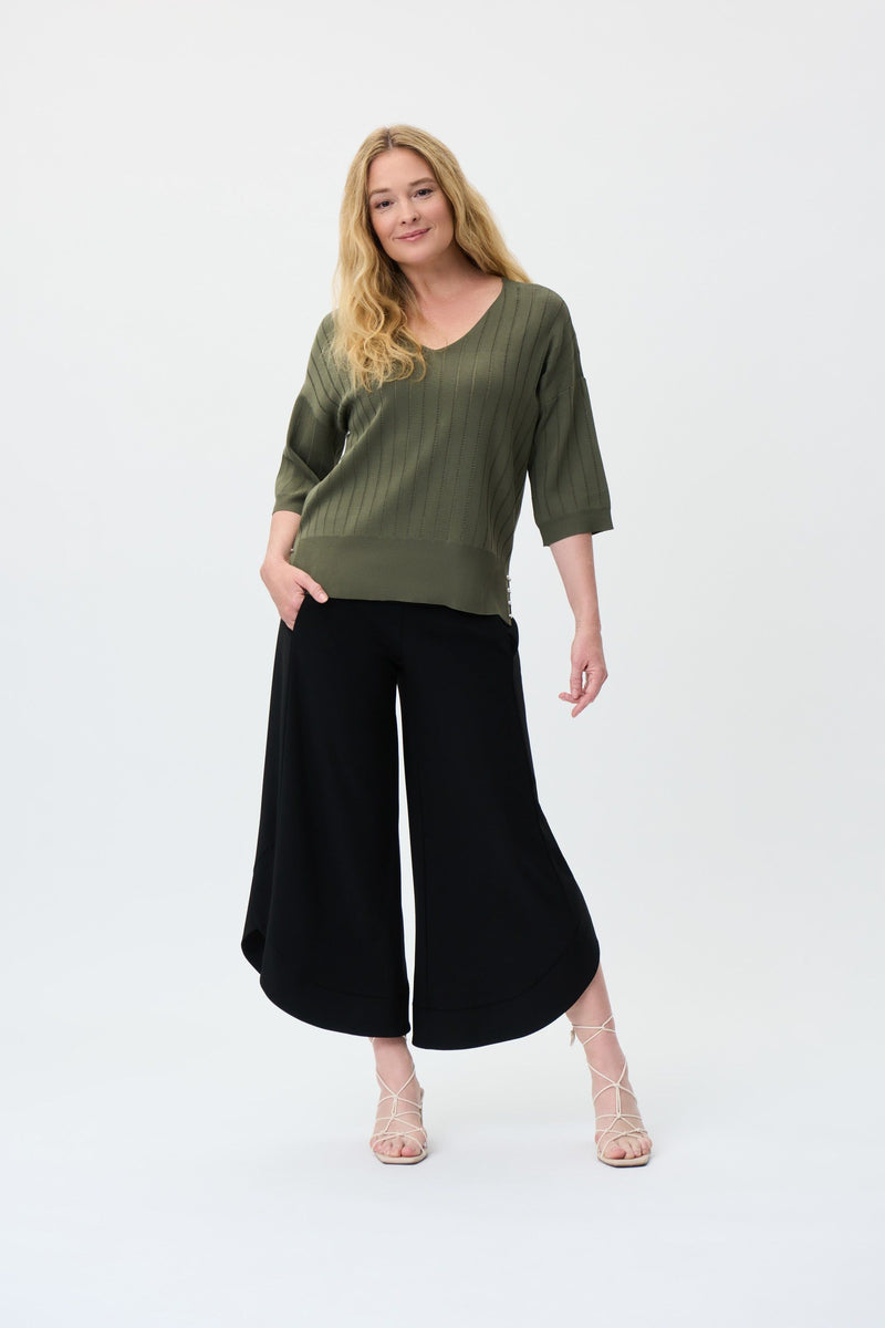 Joseph Ribkoff Wide Leg Crop Pants - Style 231059, front2