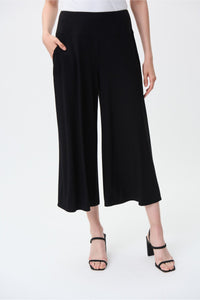 Joseph Ribkoff Wide Leg Crop Pant - Style 231121, front, black