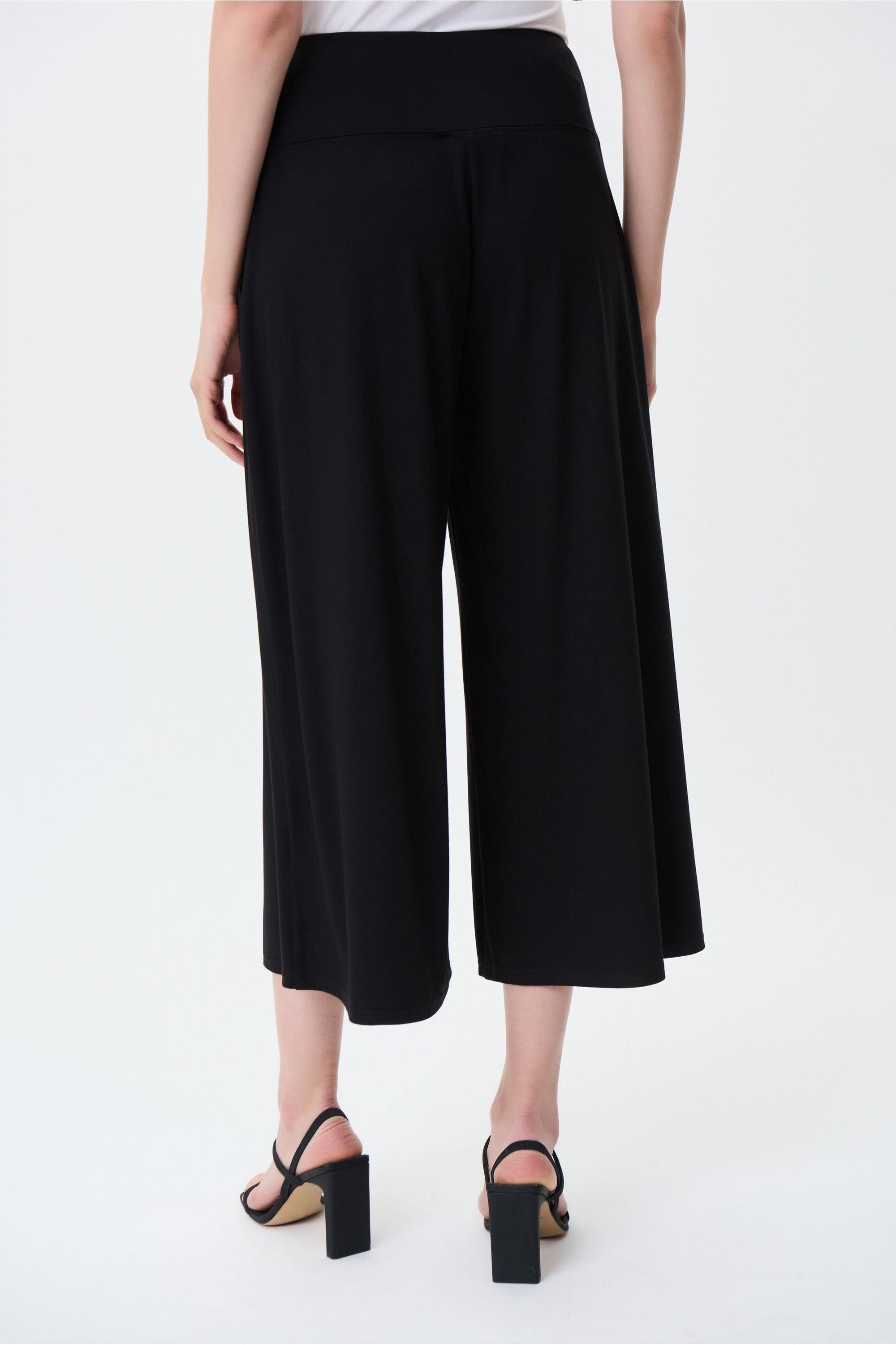 Joseph Ribkoff Wide Leg Crop Pant - Style 231121, back, black