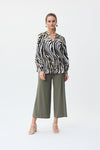 Joseph Ribkoff Wide Leg Crop Pant - Style 231121, front2, agave