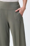 Joseph Ribkoff Wide Leg Crop Pant - Style 231121, pocket, agave