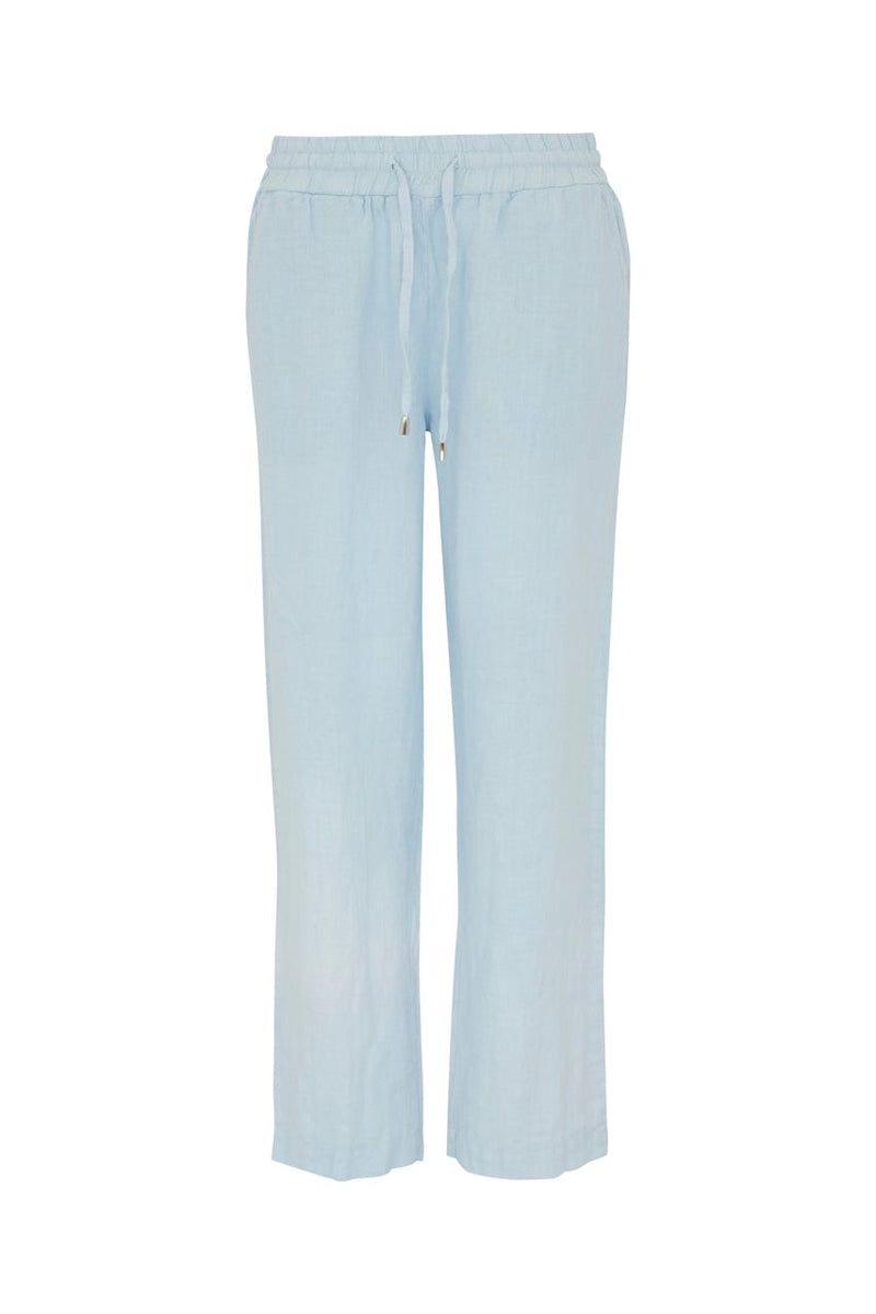 Dolcezza Linen Pants - Style 23168, front, blue