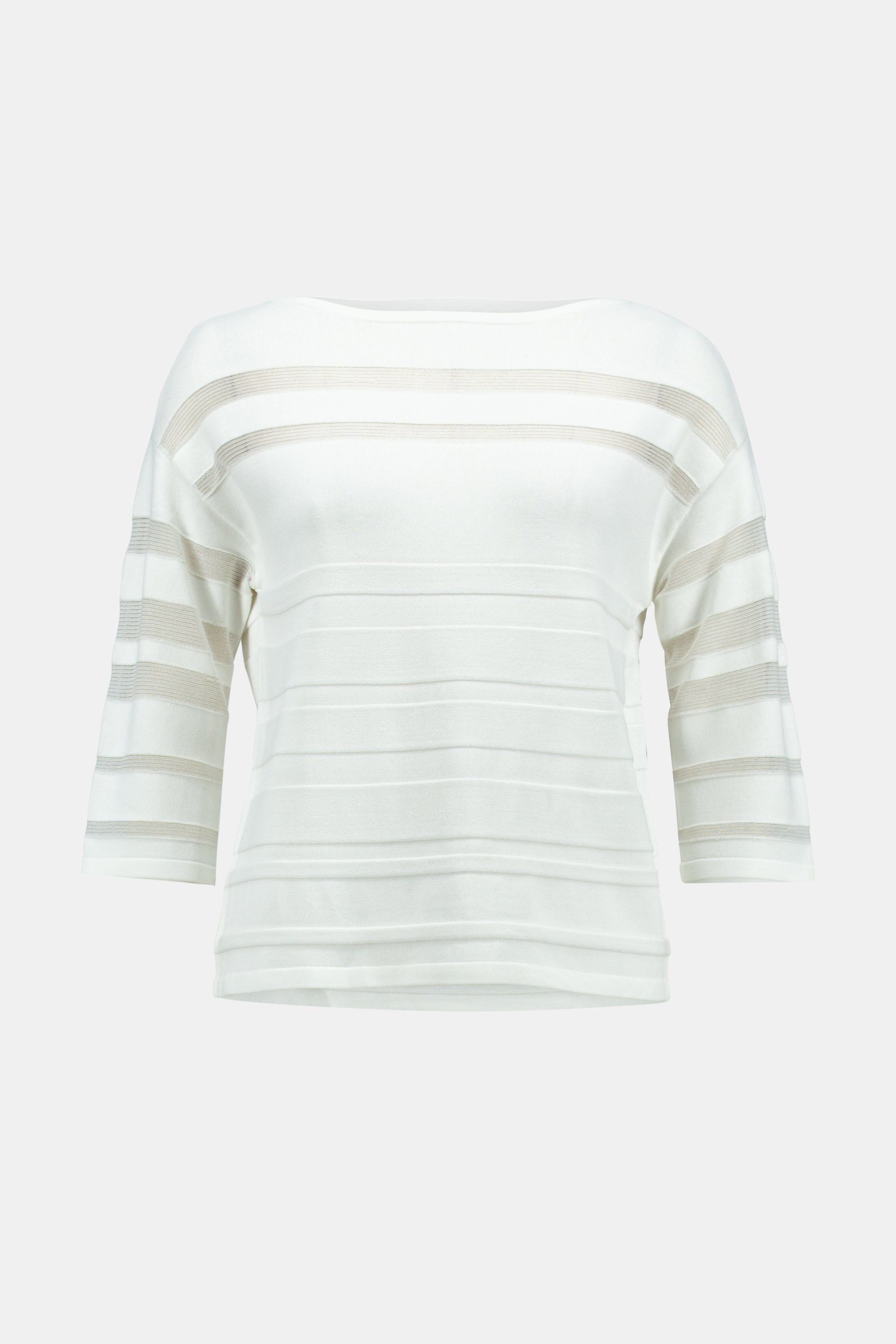 Joseph Ribkoff Textured Striped Sweater - Style 231949, vanilla