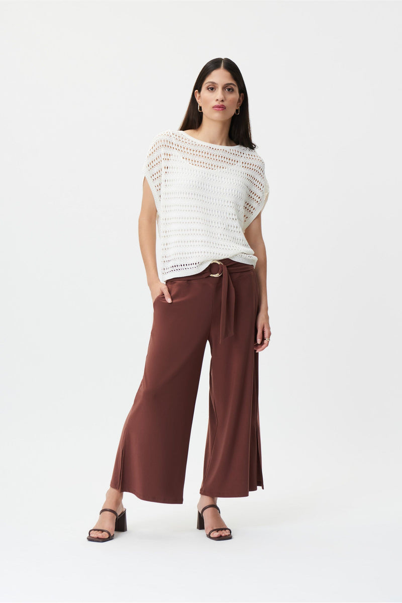 Joseph Ribkoff Crop Pant with Ring Belt - Style 232252, front2
