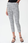 Joseph Ribkoff Abstract Print Pull-on Crop Pant - Style 232261, front