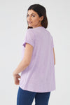 FDJ Short Sleeve Crewneck Top - Style 3007476, back, wild pansy