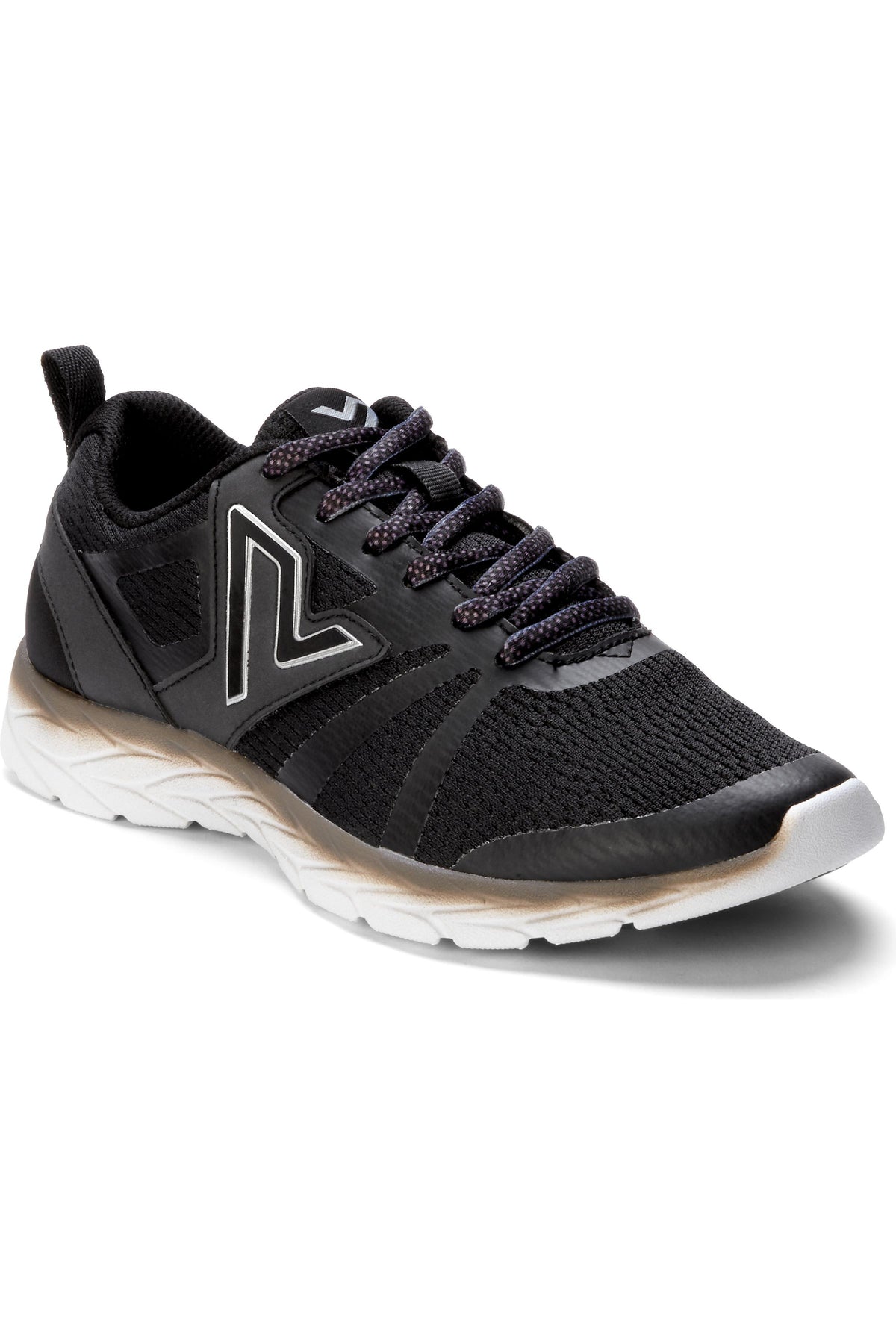 Vionic Brisk Miles Lace-Up Active Sneakers, angle, black