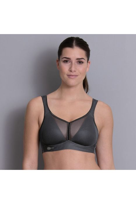 Anita Air Control Delta Padded Sports Bra - Style 5544, front, anthracite