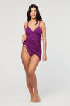 Fleur't All Lace Slip & Panty Set - Style 6024, dark orchid with panty2