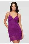 Fleur't All Lace Slip & Panty Set - Style 6024, dark orchid