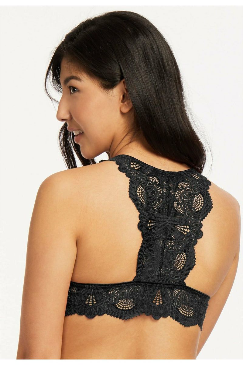 Fleur't Lace T-Back Belle Epoque Bralette - Style 612, back, black