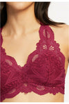 Fleur't Lace T-Back Belle Epoque Bralette - Style 612, front closeup, sangria