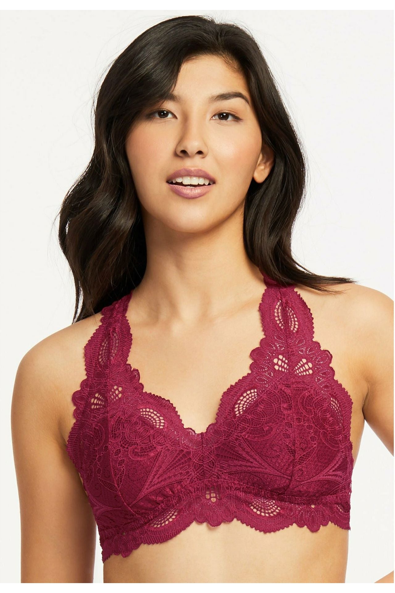 Fleur't Belle Epoque Lace T-Back Bralette in Champagne - Busted