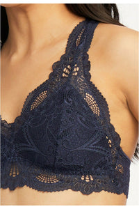 Fleur't Lace T-Back Belle Epoque Bralette - Style 612, front closeup, twilight