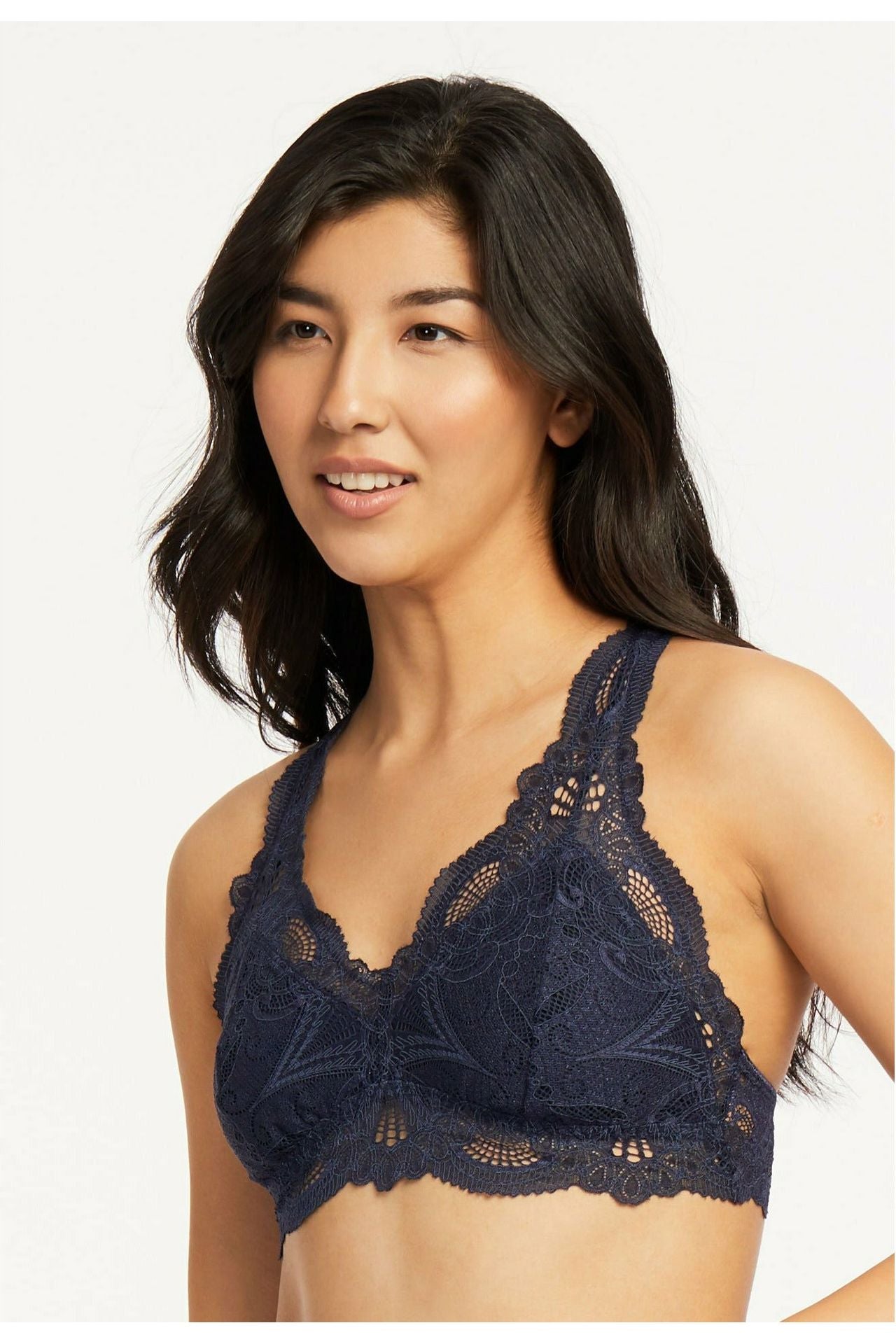 Fleur't Lace T-Back Belle Epoque Bralette - Style 612, front, twilight